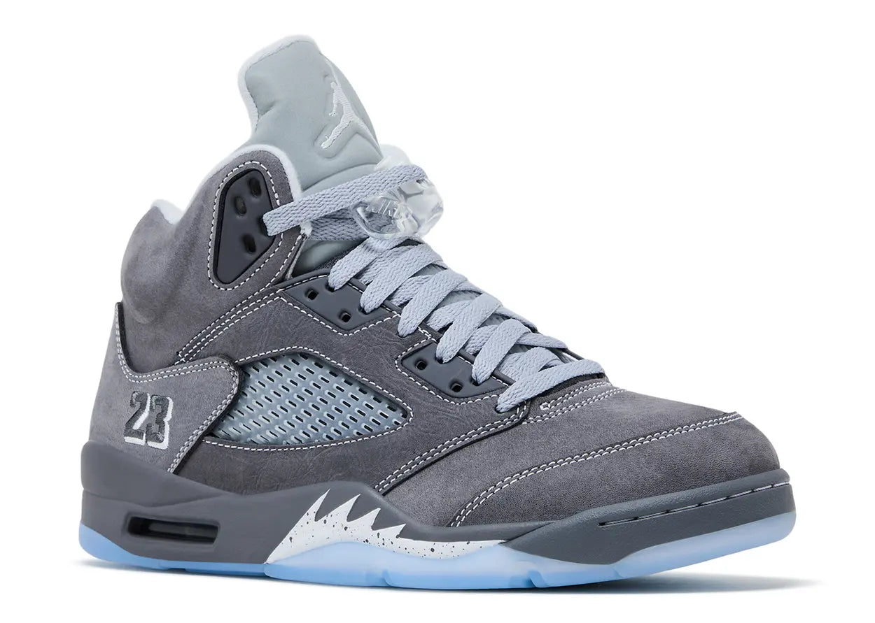 Gray sneaker with '23' logo on a white background